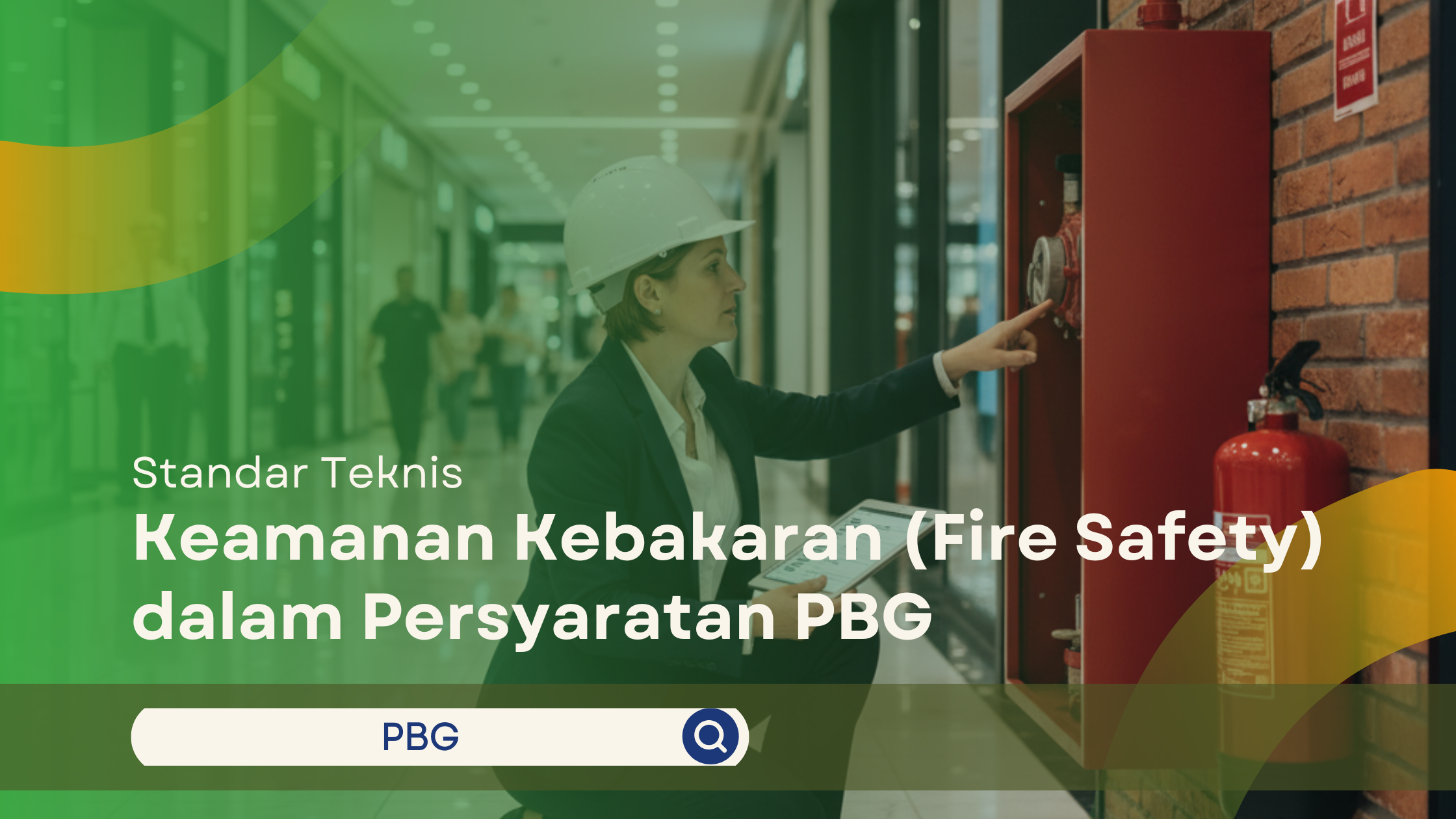 Konsultan mengecek hydrant sesuai standar fire safety di gedung mall
