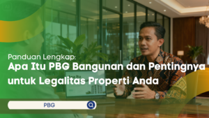 Konsultan menjelaskan alur proses PBG renovasi kepada klien menggunakan tablet di ruang diskusi kantor modern.